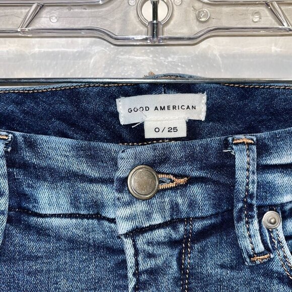 Good American Womens Skinny Jeans 0/25 Mid-Rise Stretch Denim Fit - Picture 6 of 9